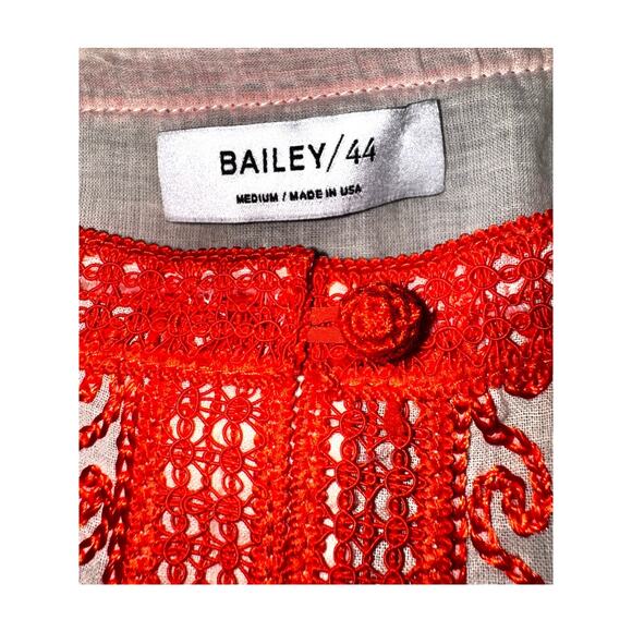 Bailey 44 100% Cotton Embroidered Cold Shoulder Boho Top | Size Medium - Picture 5 of 6